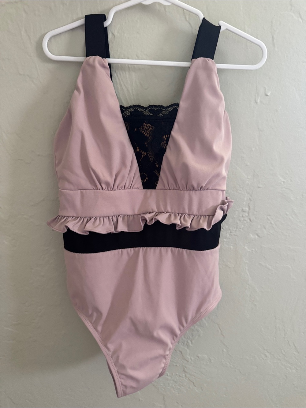 Girls LC Lilac and Black Ruffle One-Piece Dance Leotard
